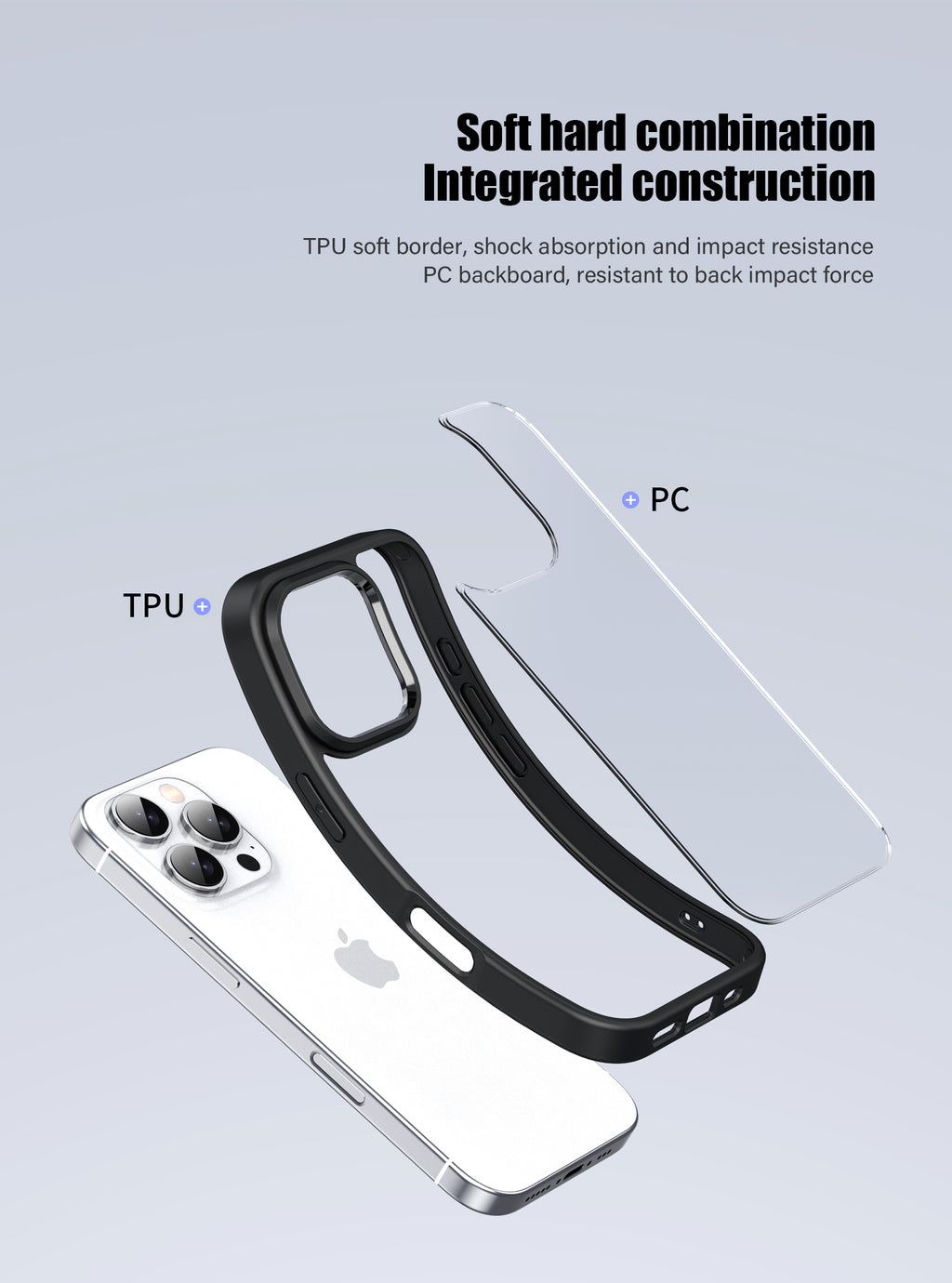 iPhone 16 silicone transparent black bumper