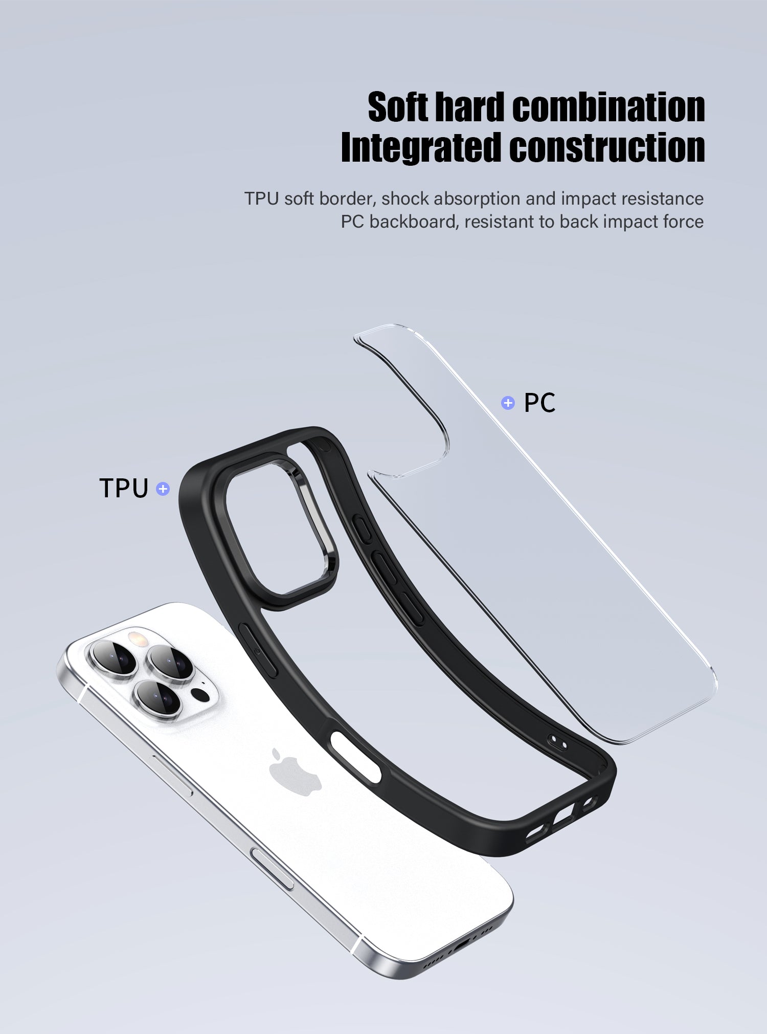 iPhone 16 silicone transparent black bumper