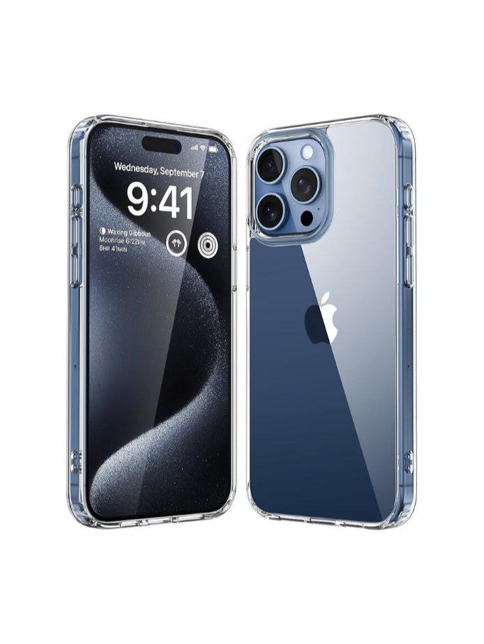 iPhone 15 Pro Max Transparent Hard Acrylic Anti-Yellowing Cover
